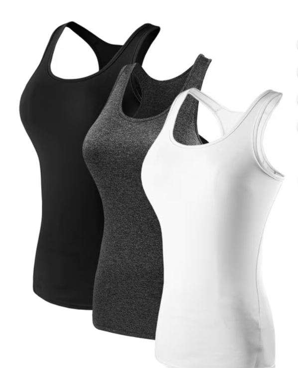 Womens Tight Fitting Base Layer Dry Fit Undershirts Tank Top 3 Pack