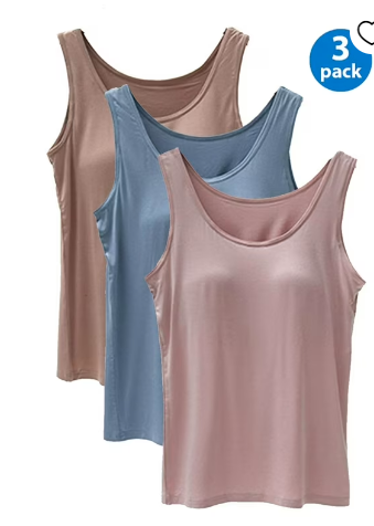 Women's Camisole with Built in Bra Tank Tops for Layering