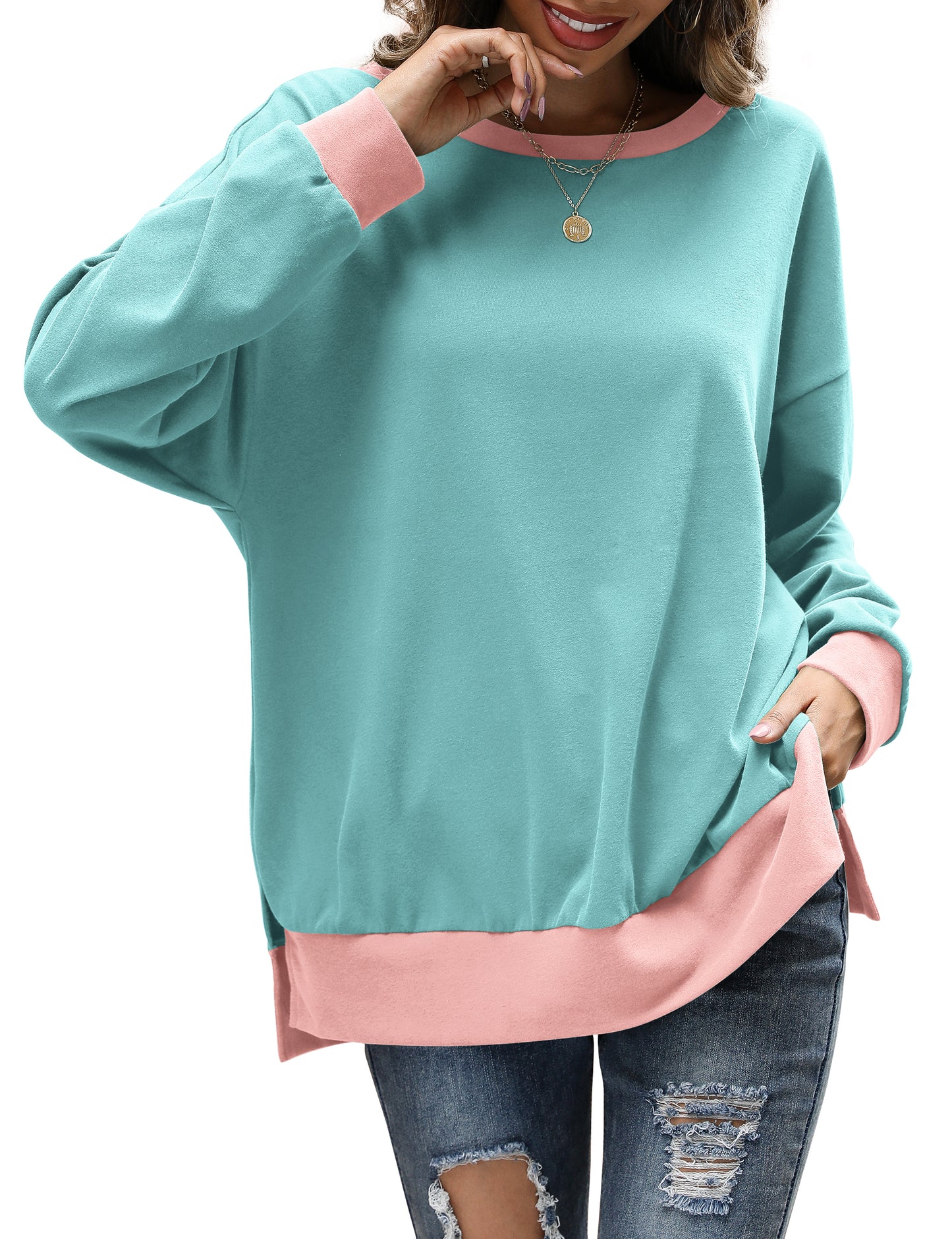 Sweatshirts for Women Crewneck Casual Long Sleeve Shirts Tunic Tops