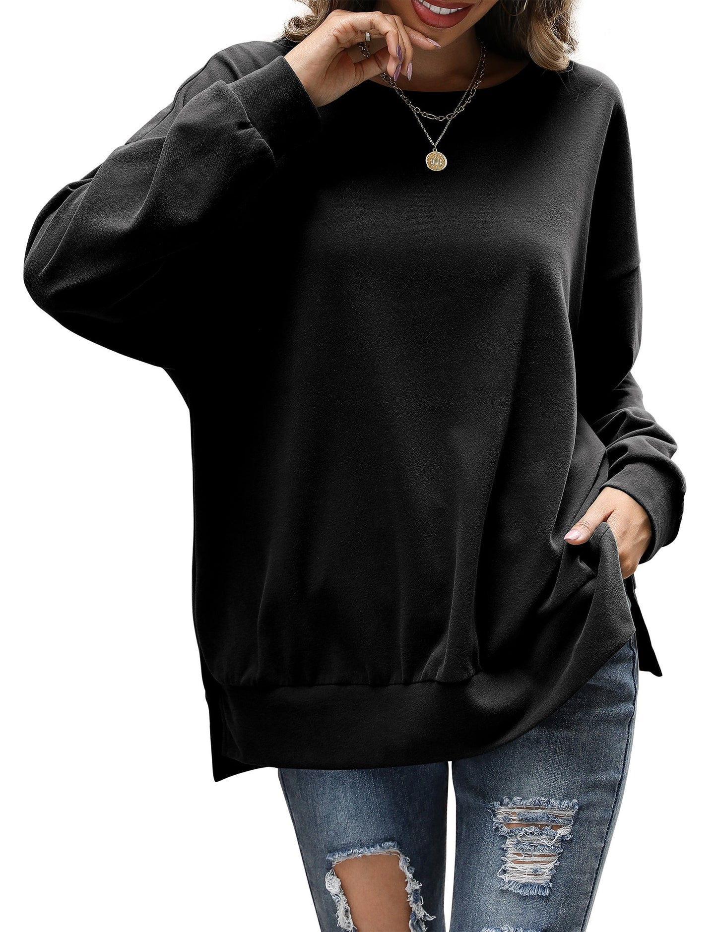 Sweatshirts for Women Crewneck Casual Long Sleeve Shirts Tunic Tops