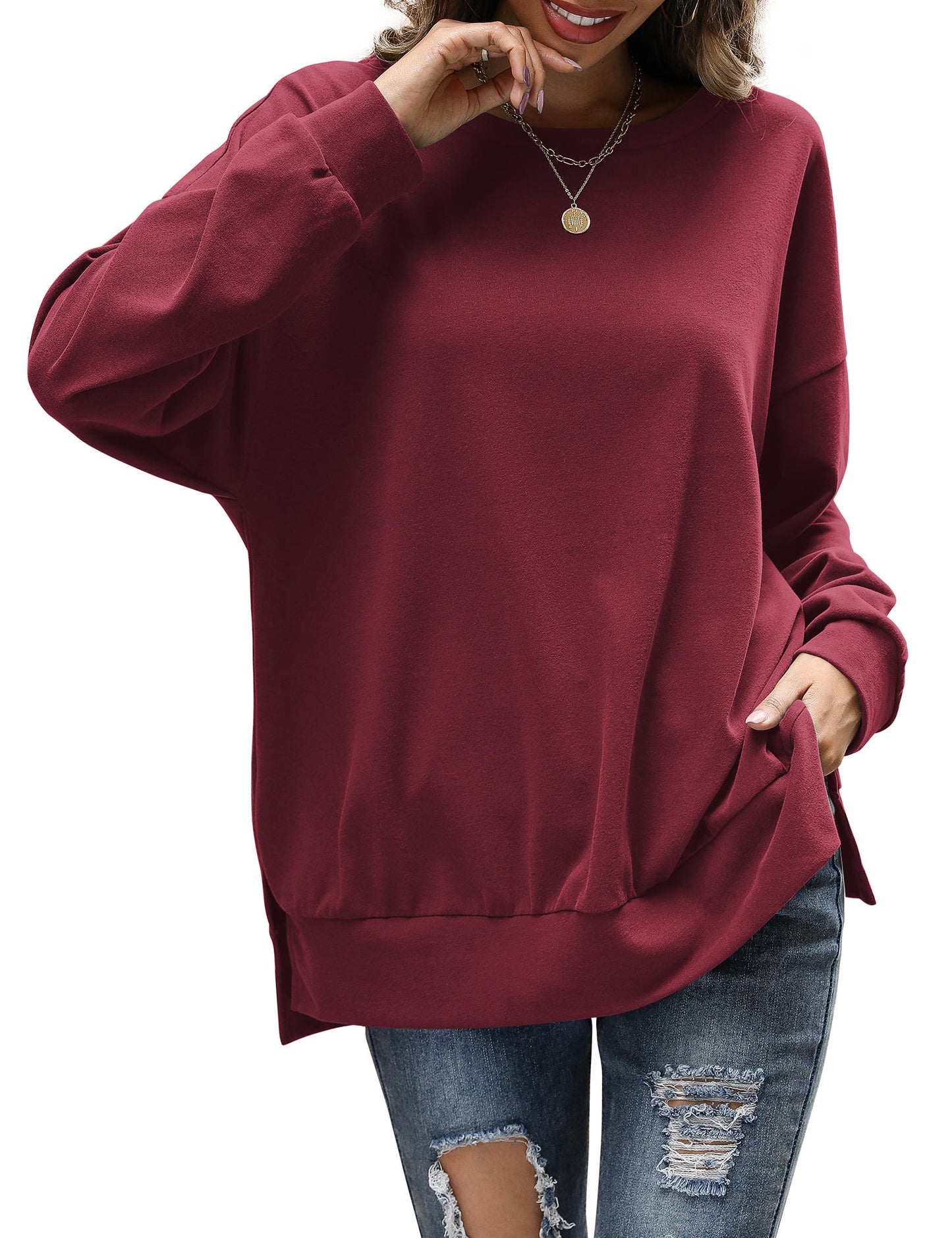 Sweatshirts for Women Crewneck Casual Long Sleeve Shirts Tunic Tops