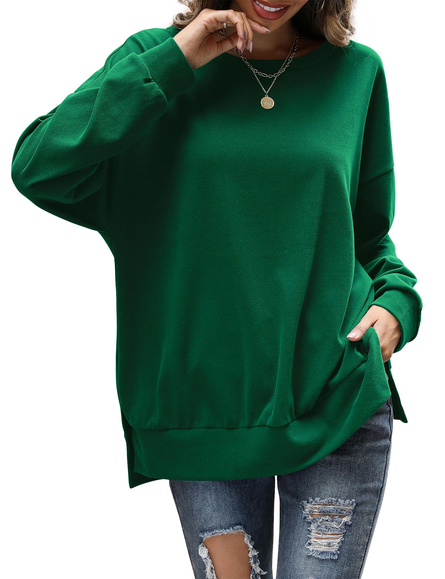 Sweatshirts for Women Crewneck Casual Long Sleeve Shirts Tunic Tops