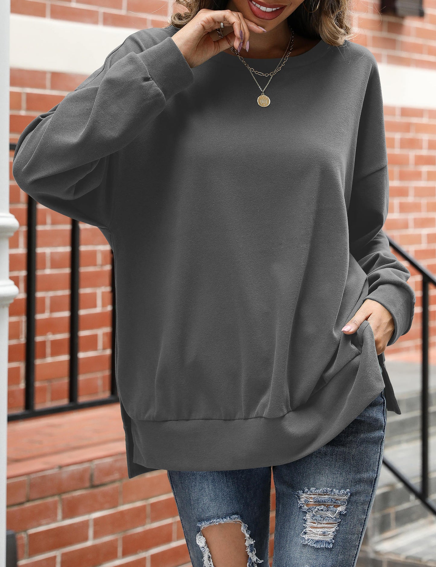 Sweatshirts for Women Crewneck Casual Long Sleeve Shirts Tunic Tops