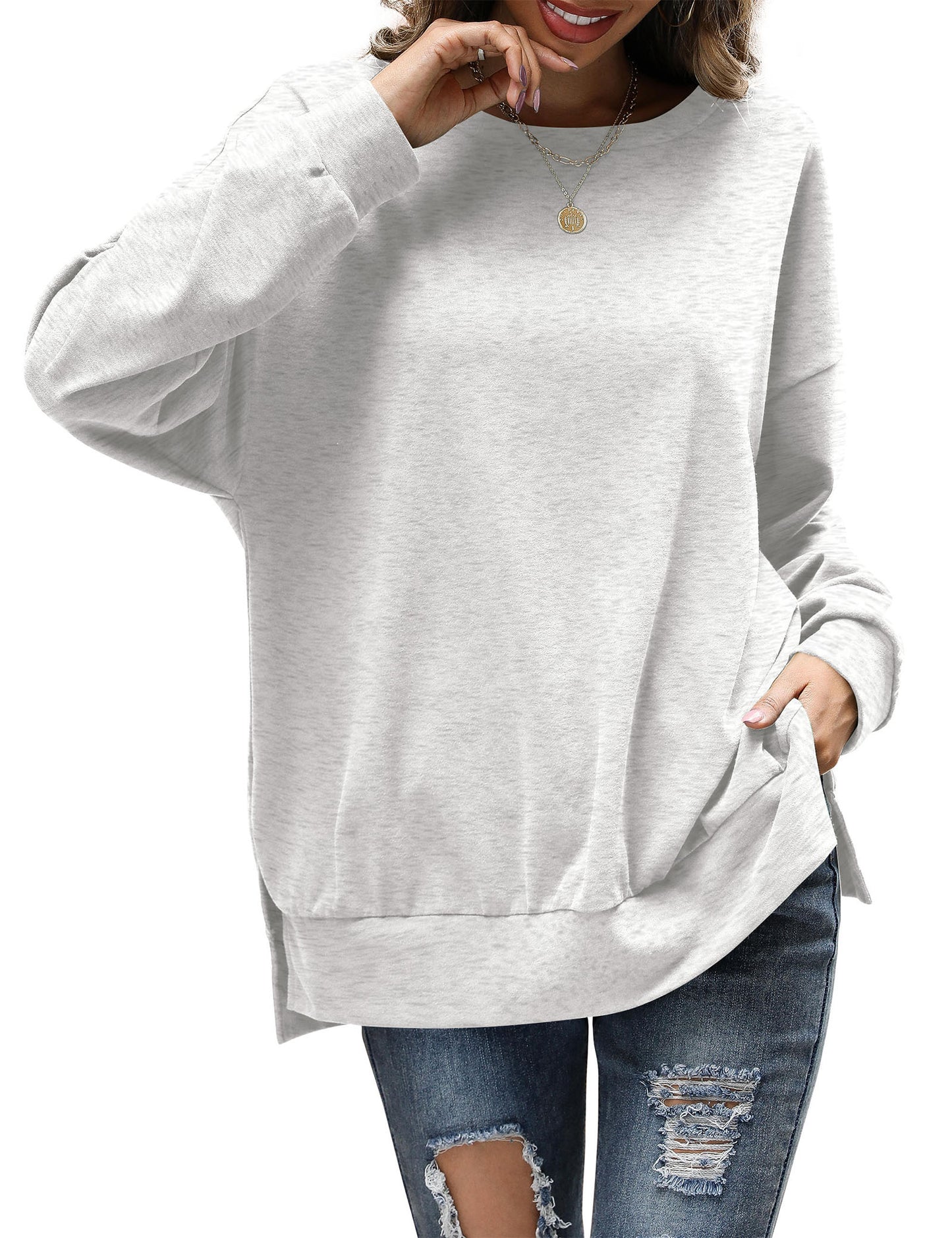 Sweatshirts for Women Crewneck Casual Long Sleeve Shirts Tunic Tops