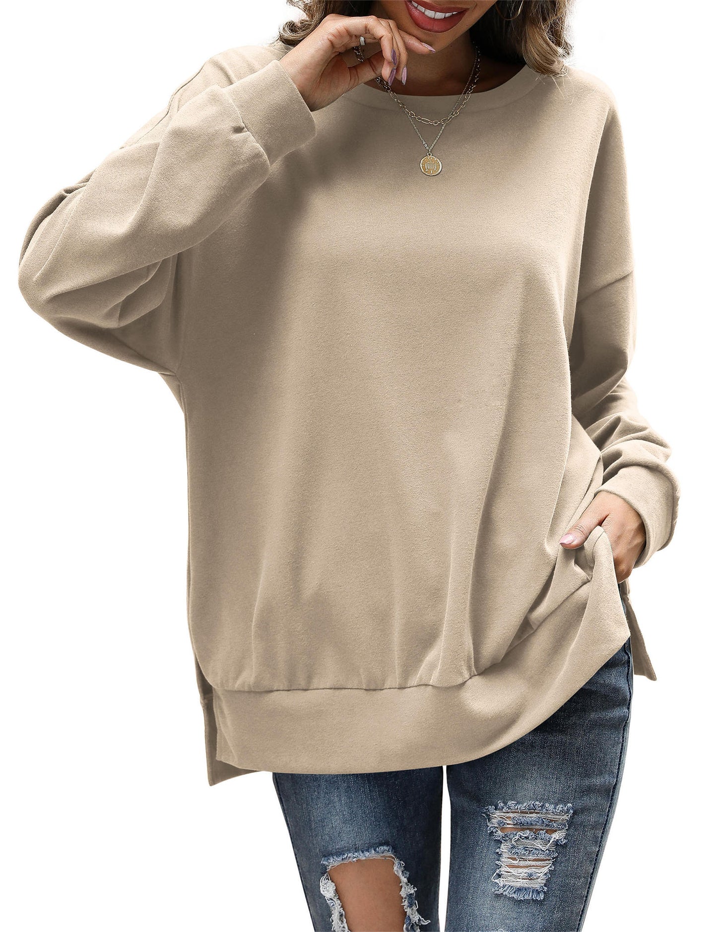 Sweatshirts for Women Crewneck Casual Long Sleeve Shirts Tunic Tops