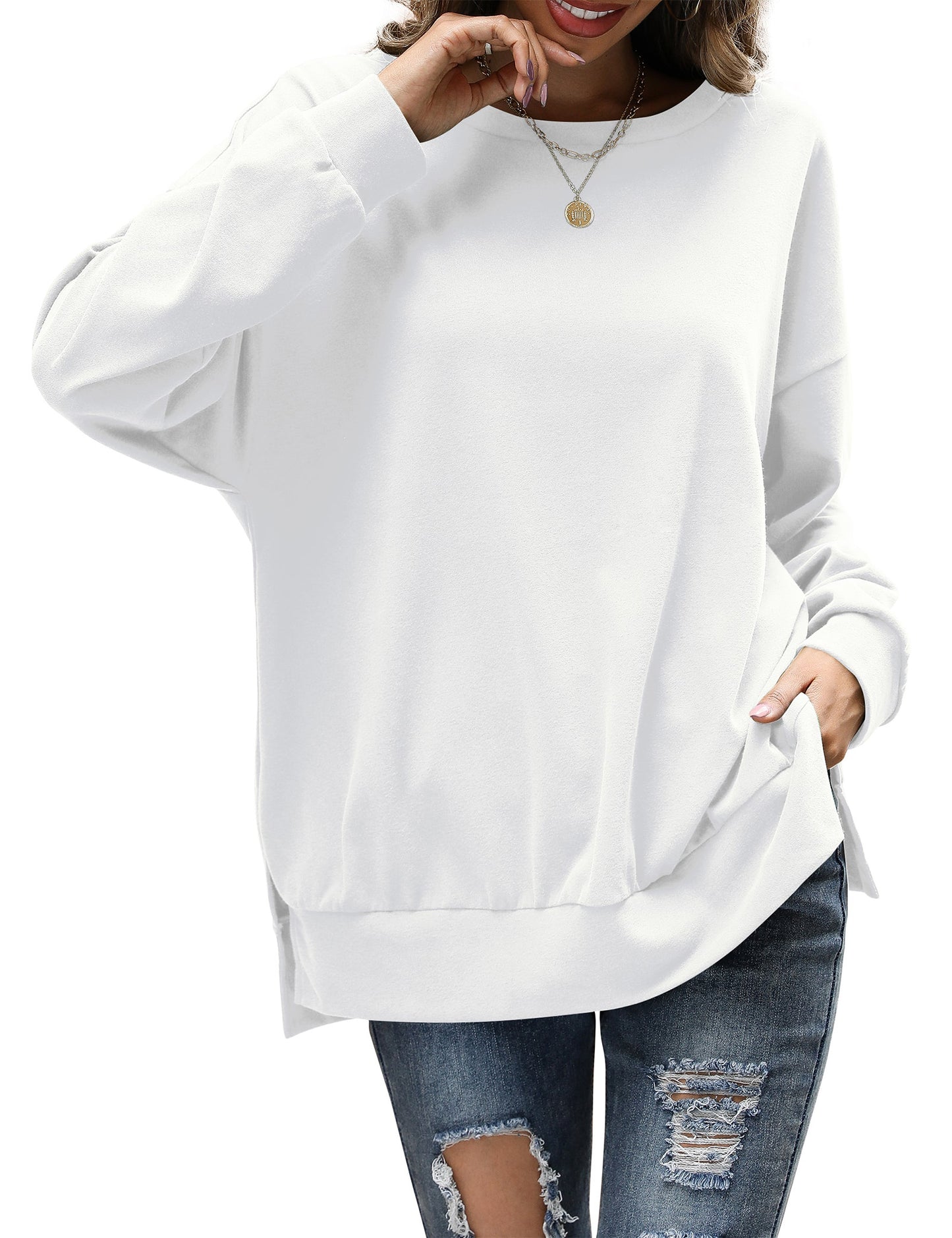 Sweatshirts for Women Crewneck Casual Long Sleeve Shirts Tunic Tops