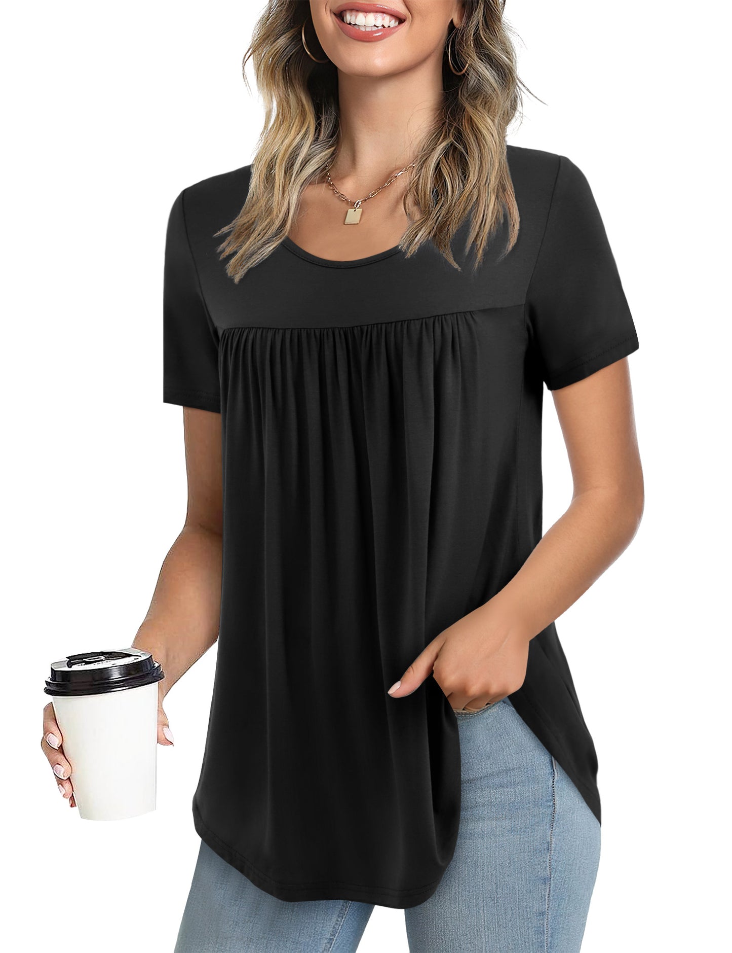 Scoop Neck T shirts Casual