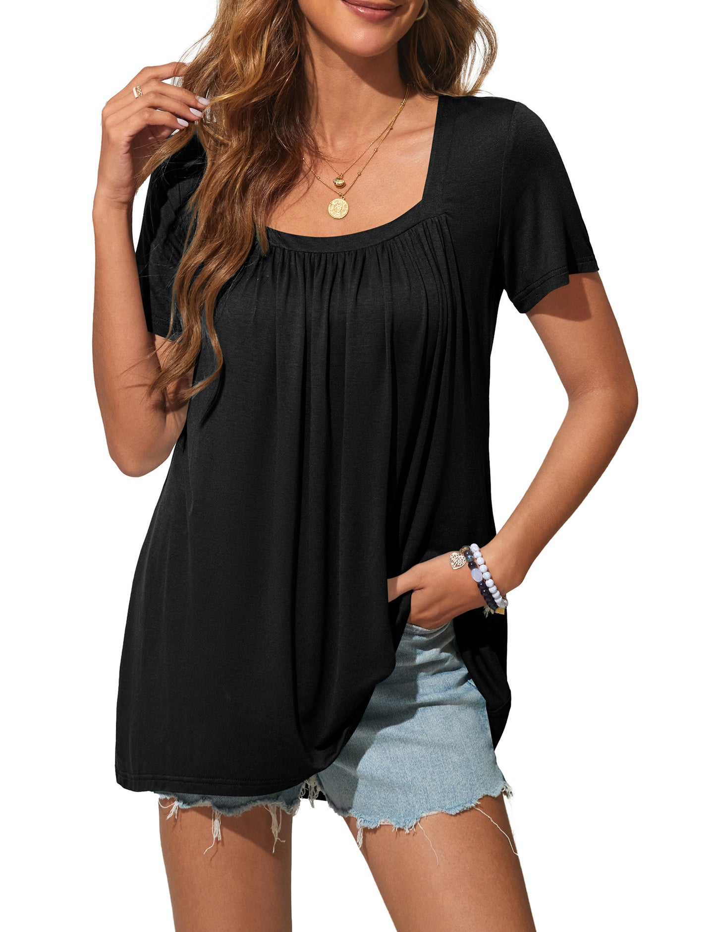 Long Shirt Square Neck Tunic