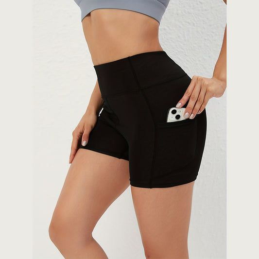 Women Yoga Shorts with Pockets High Waist Spandex Workout Shorts Tummy Control Biker Shorts
