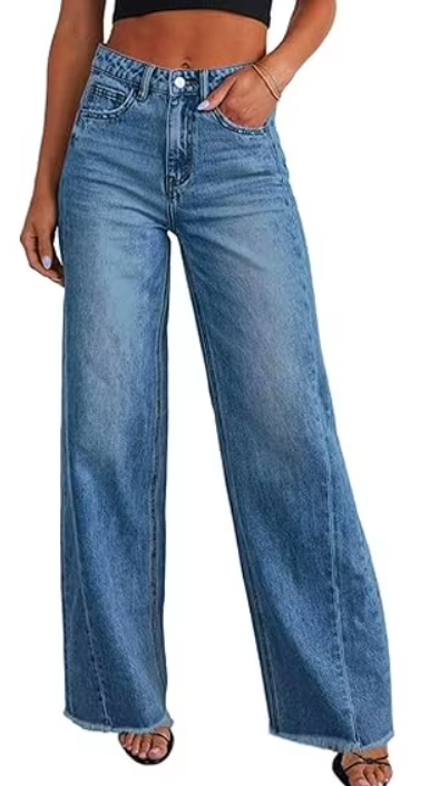 Wide Leg Jeans for Women Trendy High Waisted Stretchy with Pockets