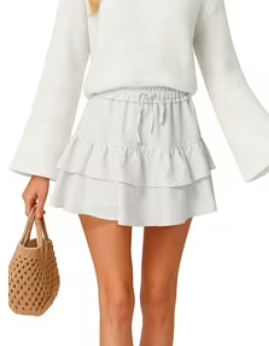 Skorts for Women Ruffled Tiered