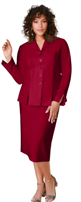 Women's Long Sleeve Shawl-Collar Skirt Set – 2-Piece Suit