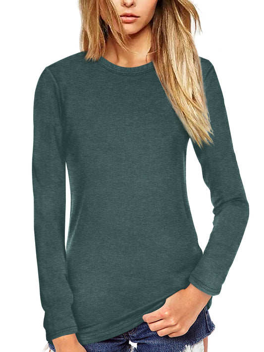Women T Shirt Long Sleeve Crew Neck Tee Tops
