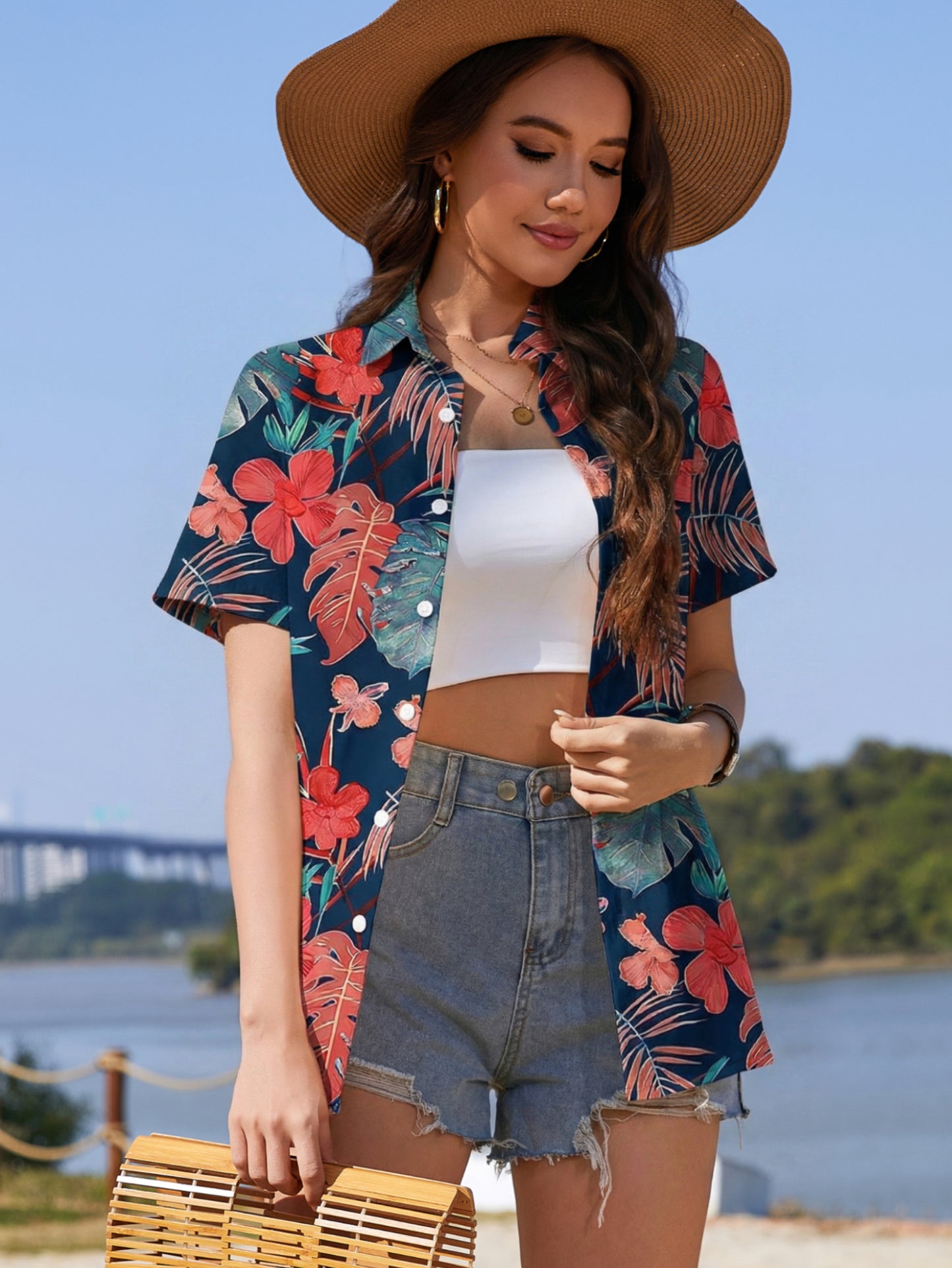 Fancyglim Women's Button Down Shirt 1667