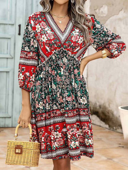 Fancyglim Women Dresses Summer V Neck Beach Dress 1663