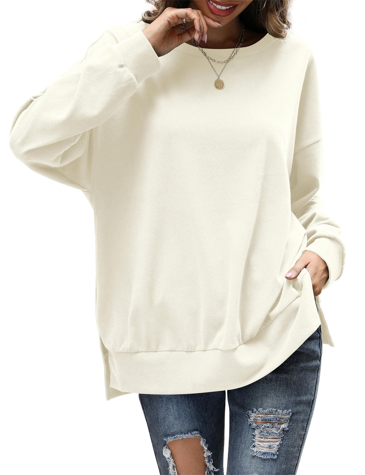 Sweatshirts for Women Crewneck Casual Long Sleeve Shirts Tunic Tops